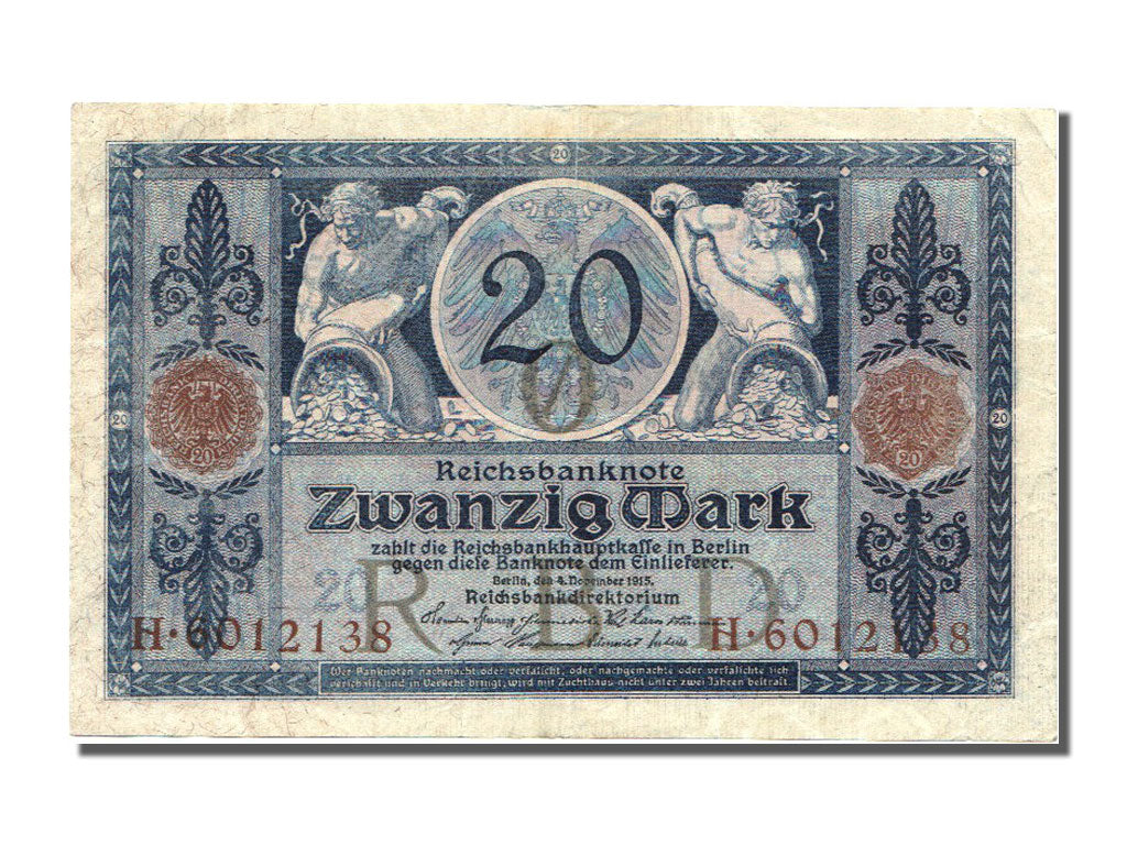 Germany, 20 Mark, 1915, KM #63, 1915-11-04, AU(55-58), H