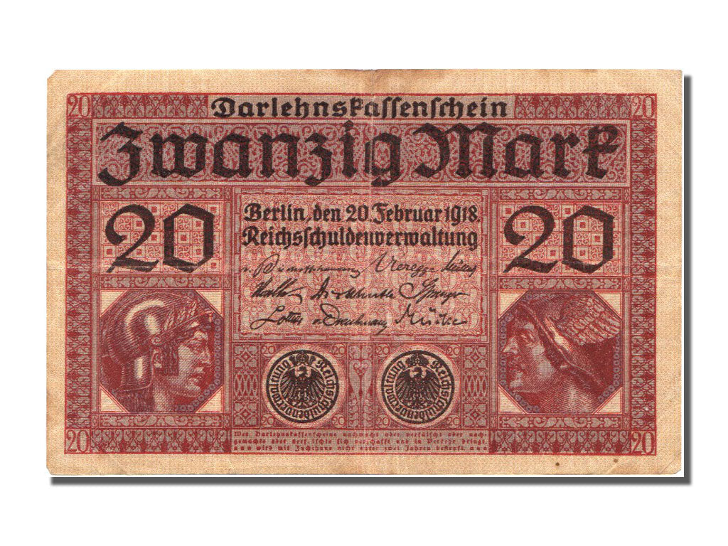 Banconote, Germania, 20 Mark, 1918, 1918-02-20, BB