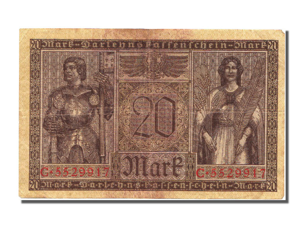 Banconote, Germania, 20 Mark, 1918, 1918-02-20, BB