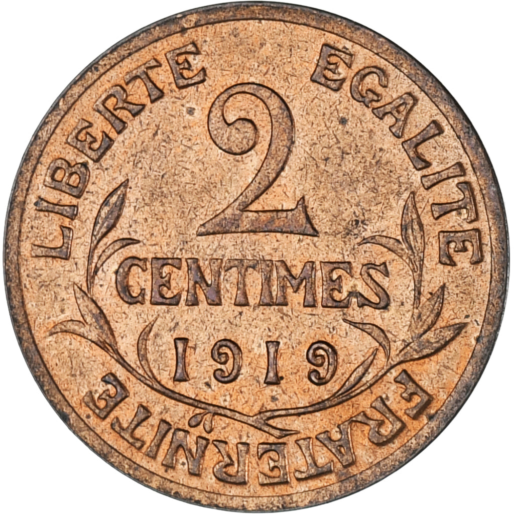 Munten, Frankrijk, Dupuis, 2 Centimes, 1919, Paris, PR, Bronzen, KM:841