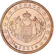 Monaco, Rainier III, Euro Cent, 2001, Paris, MS(63), Copper Plated Steel, KM:167