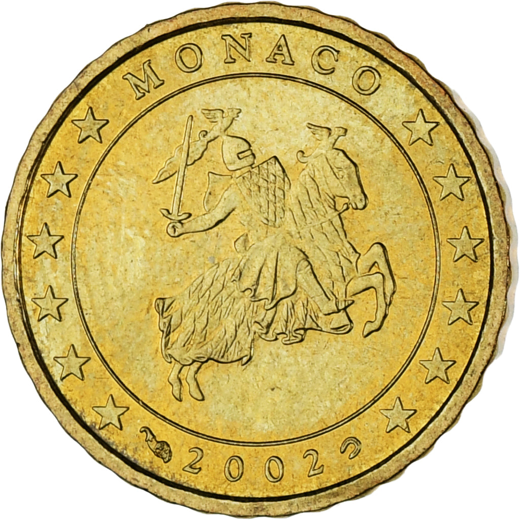 Mónaco, Rainier III, 10 Euro Cent, 2002, Paris, SC, Latón, KM:170