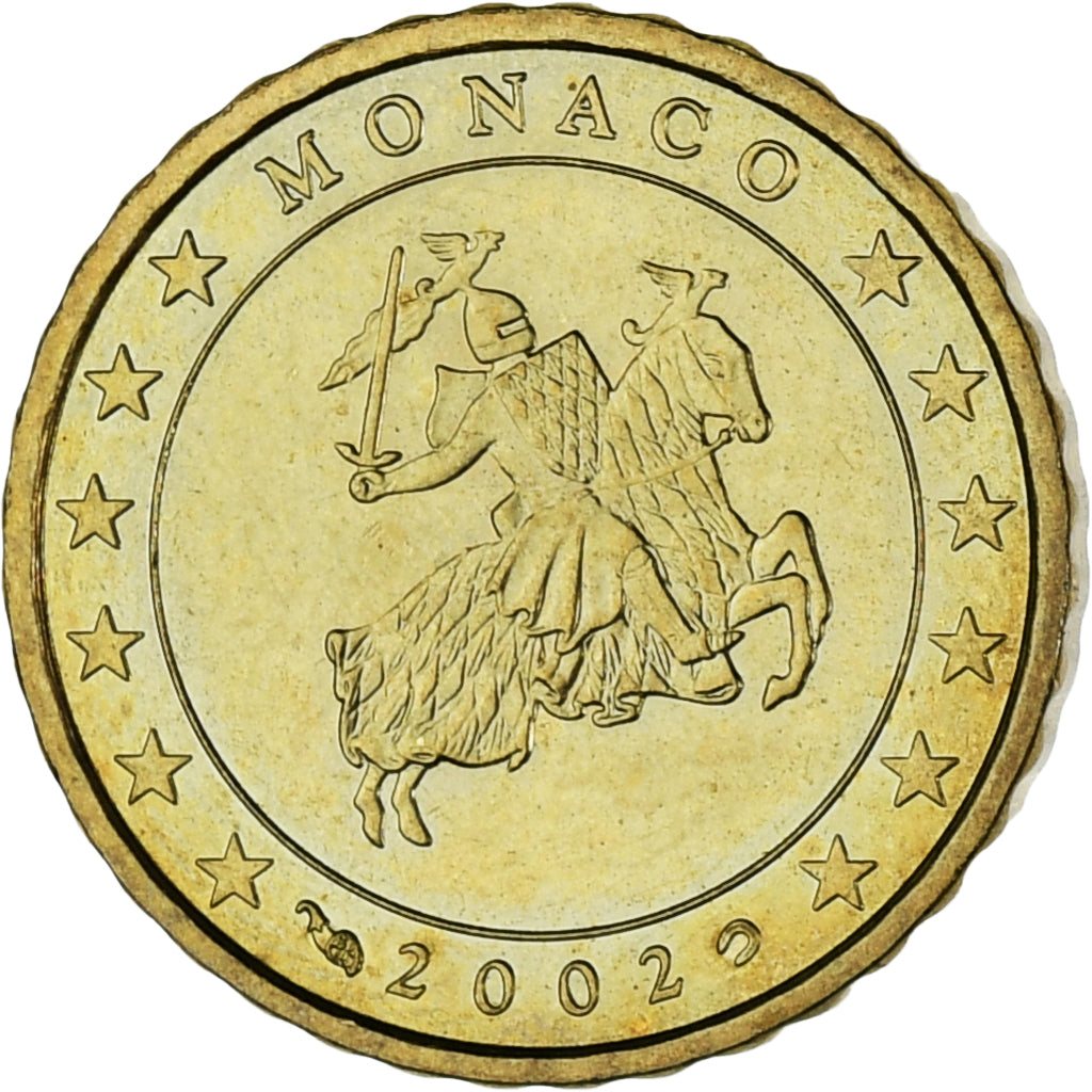 Monaco, Rainier III, 10 Euro Cent, 2002, Paris, SPL, Laiton, KM:170
