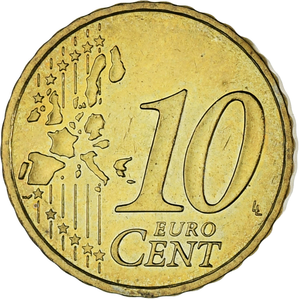Monaco, Rainier III, 10 Euro Cent, 2002, Paris, SPL, Laiton, KM:170