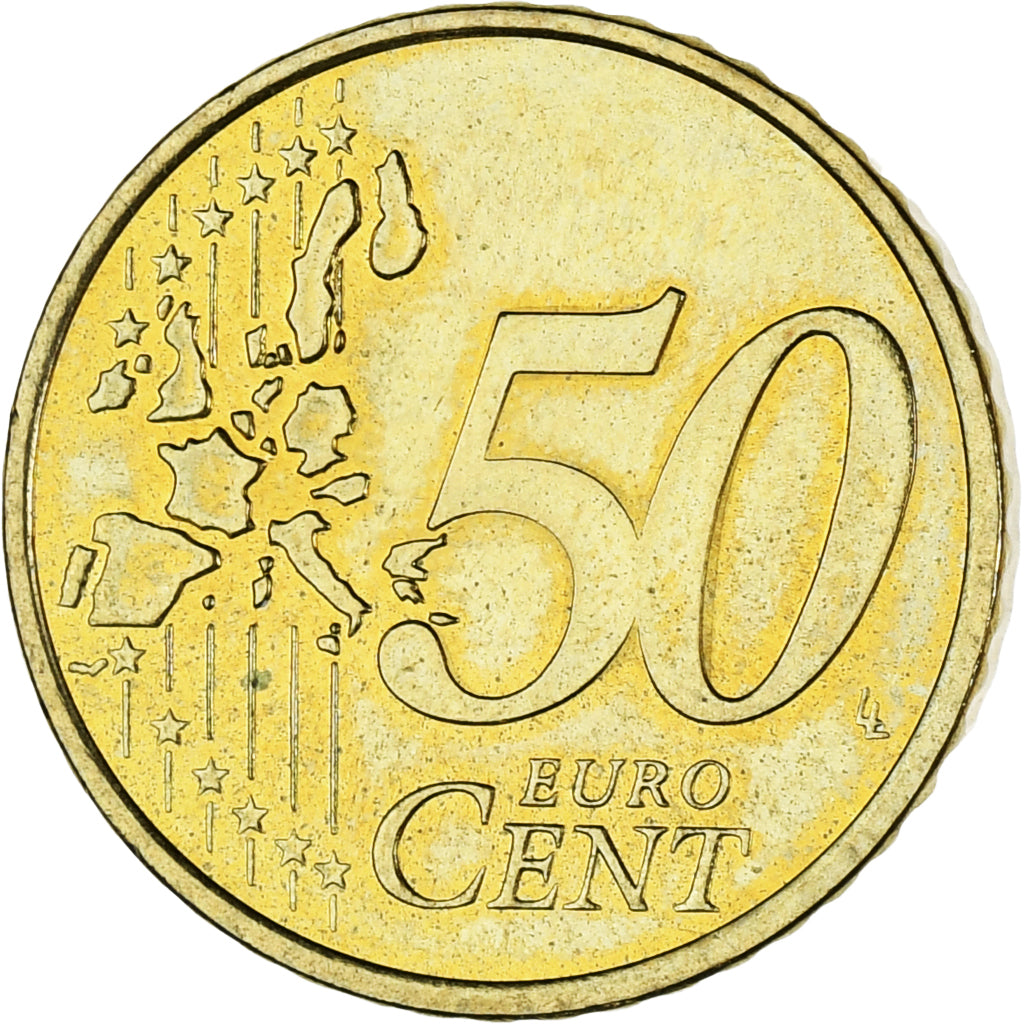 Mónaco, Rainier III, 50 Euro Cent, 2002, Paris, SC, Latón, KM:172