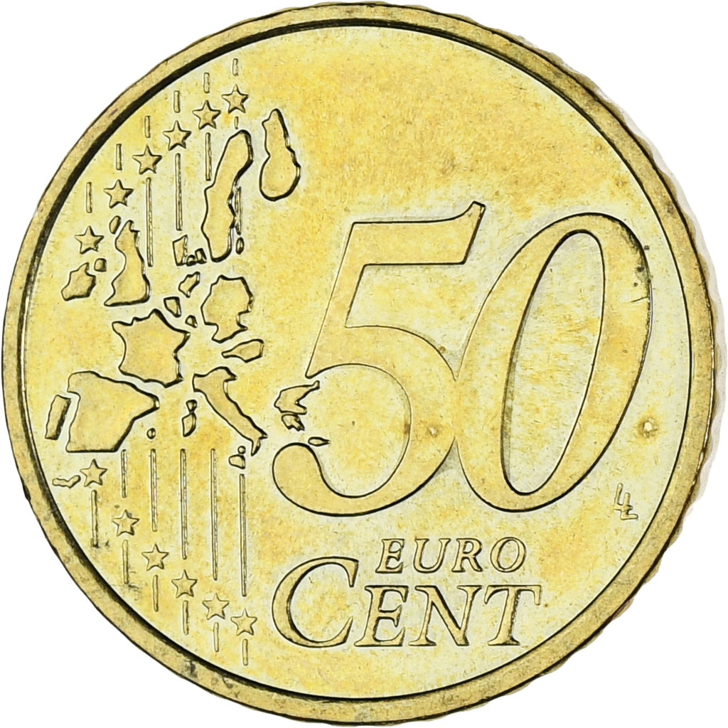 Monaco, Rainier III, 50 Euro Cent, 2002, Paris, MS(63), Brass, KM:172