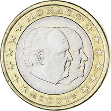 Monaco, Rainier III, Euro, 2001, Paris, MS(63), Bi-Metallic, KM:173