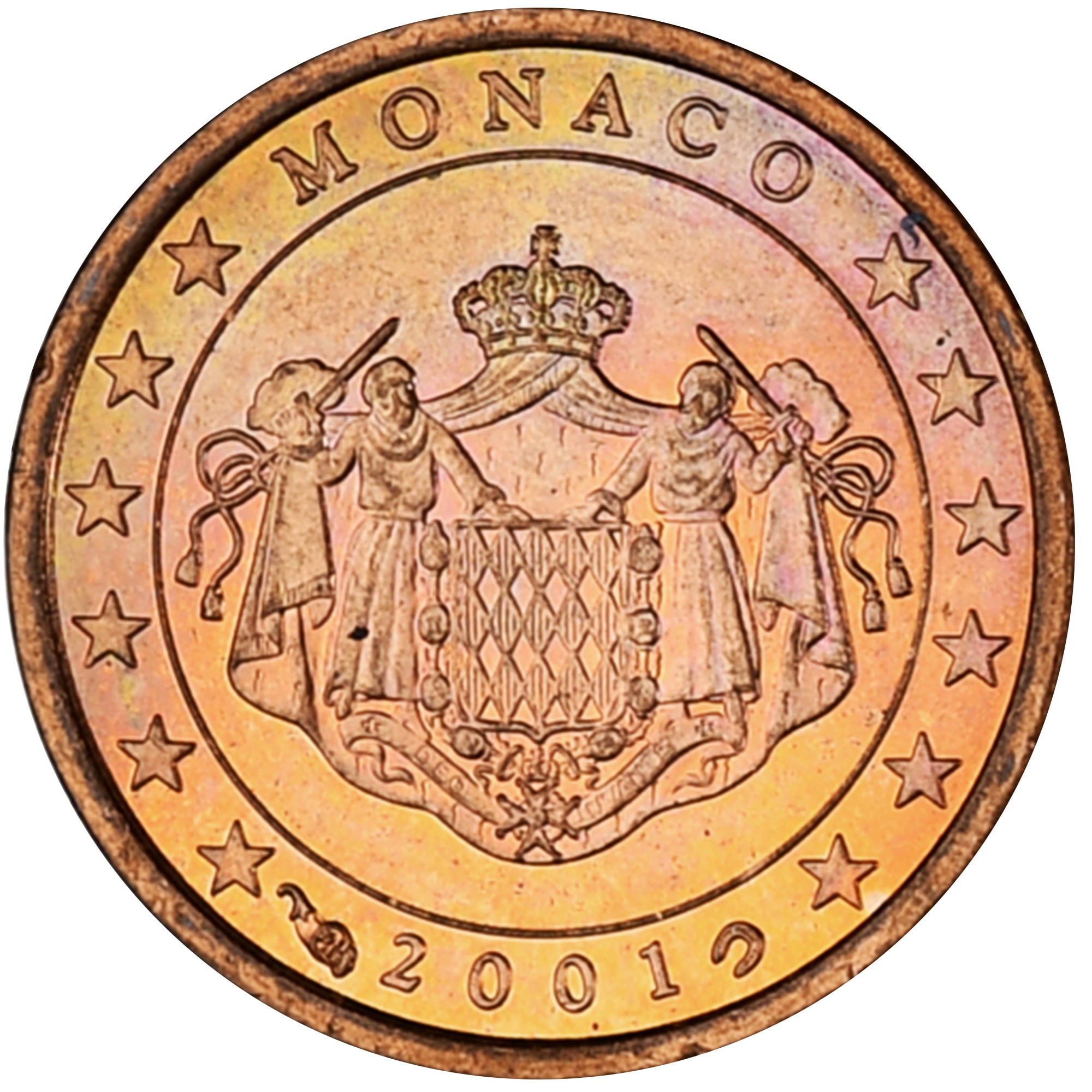 Monaco, Rainier III, Euro Cent, 2001, Paris, UNC-, Copper Plated Steel, KM:167