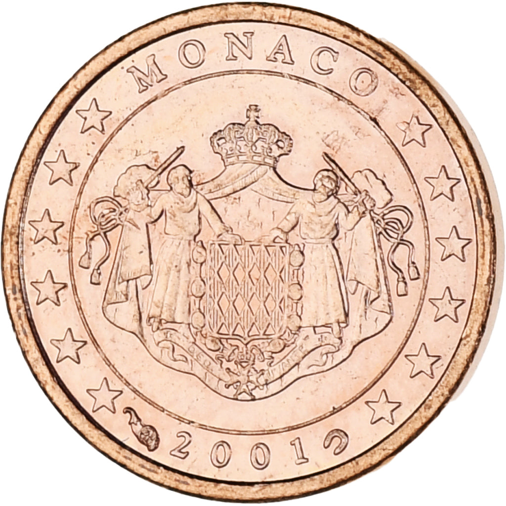 Monaco, Rainier III, Euro Cent, 2001, Paris, UNC-, Copper Plated Steel, KM:167
