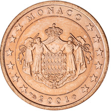 Monaco, Rainier III, 5 Euro Cent, 2001, Paris, MS(63), Copper Plated Steel