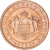 Monaco, Rainier III, 5 Euro Cent, 2001, Paris, MS(63), Copper Plated Steel