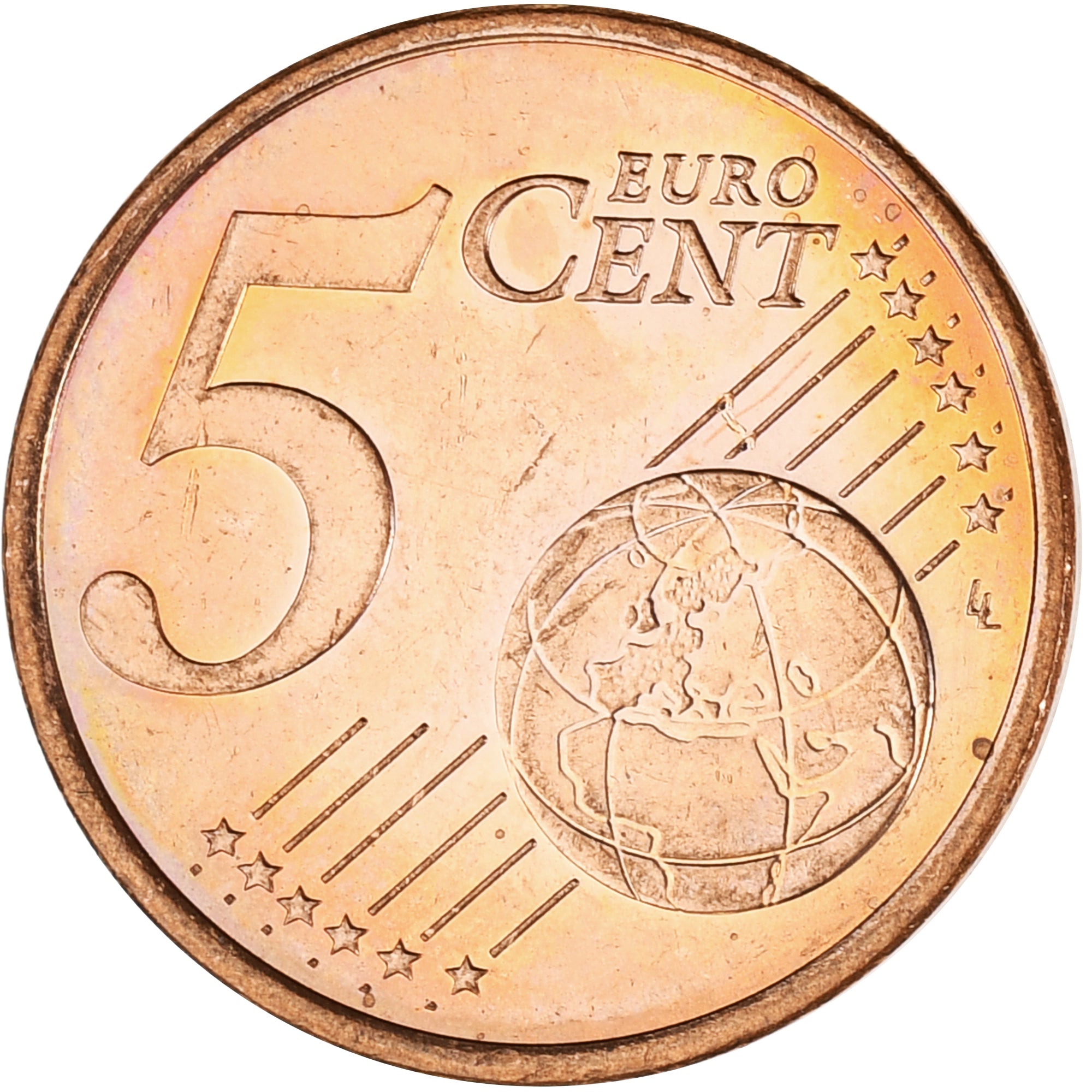 Monaco, Rainier III, 5 Euro Cent, 2001, Paris, MS(63), Copper Plated Steel