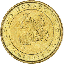 Monaco, Rainier III, 10 Euro Cent, 2001, Paris, MS(63), Brass, KM:170