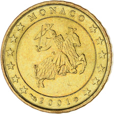 Monaco, Rainier III, 10 Euro Cent, 2001, Paris, MS(63), Brass, KM:170