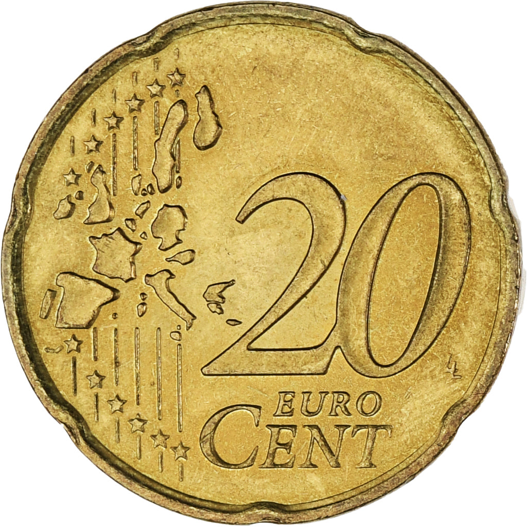 Mónaco, Rainier III, 20 Euro Cent, 2001, Paris, SC, Latón, KM:171