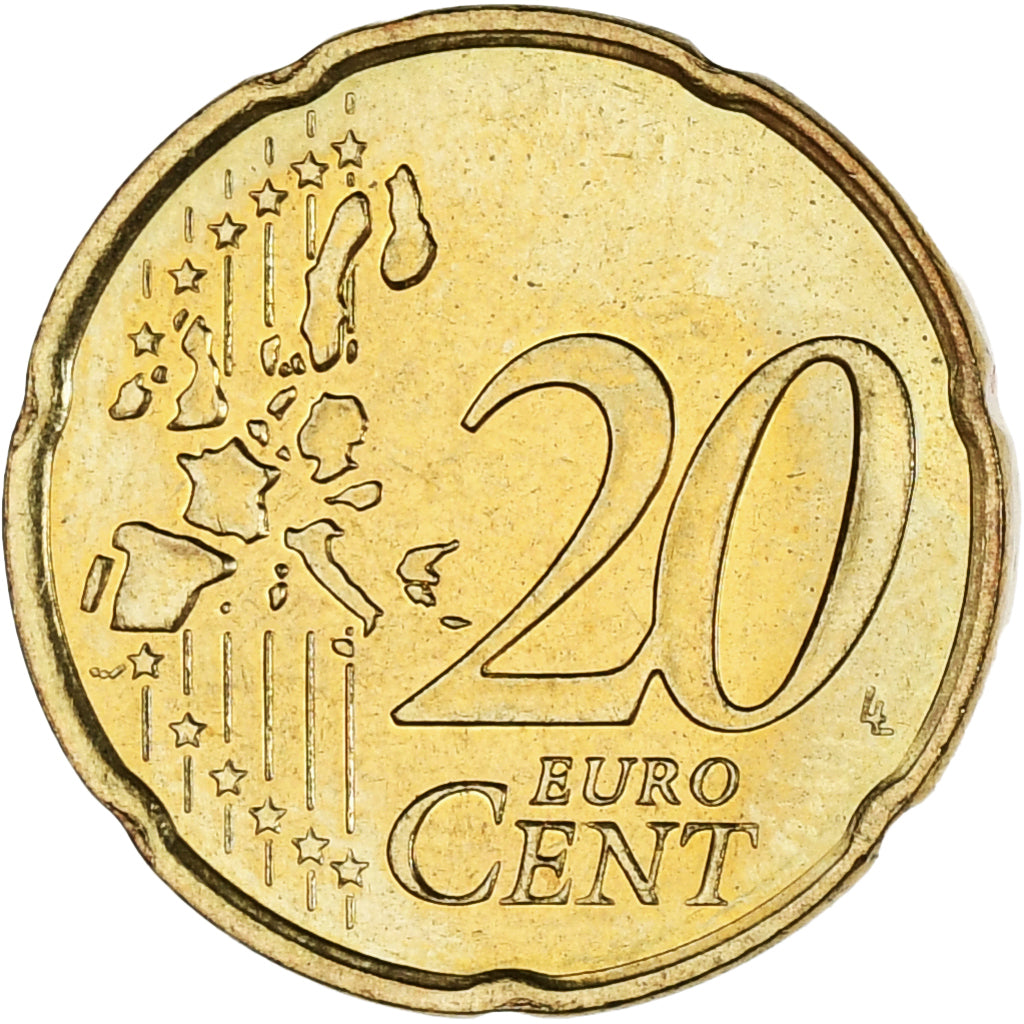 Monaco, Rainier III, 20 Euro Cent, 2001, Paris, UNC-, Tin, KM:171