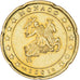 Monaco, Rainier III, 20 Euro Cent, 2001, Paris, MS(63), Brass, KM:171