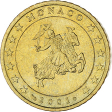 Monaco, Rainier III, 50 Euro Cent, 2001, Paris, MS(63), Brass, KM:172