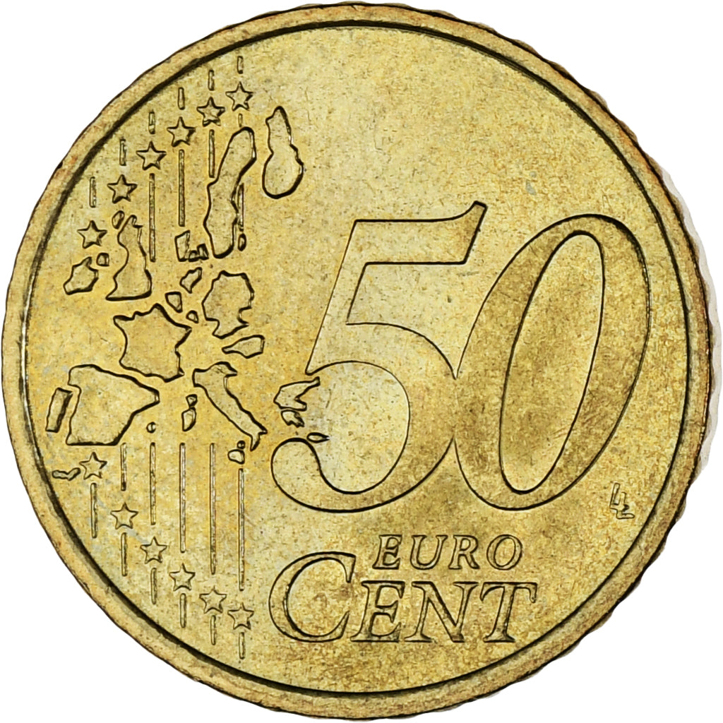 Monaco, Rainier III, 50 Euro Cent, 2001, Paris, MS(63), Brass, KM:172