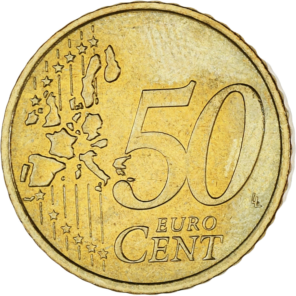 Monaco, Rainier III, 50 Euro Cent, 2001, Paris, MS(63), Brass, KM:172