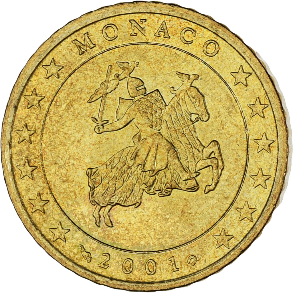 Monaco, Rainier III, 50 Euro Cent, 2001, Paris, UNC-, Tin, KM:172