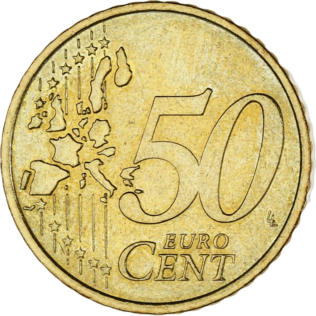 Monaco, Rainier III, 50 Euro Cent, 2001, Paris, MS(63), Brass, KM:172