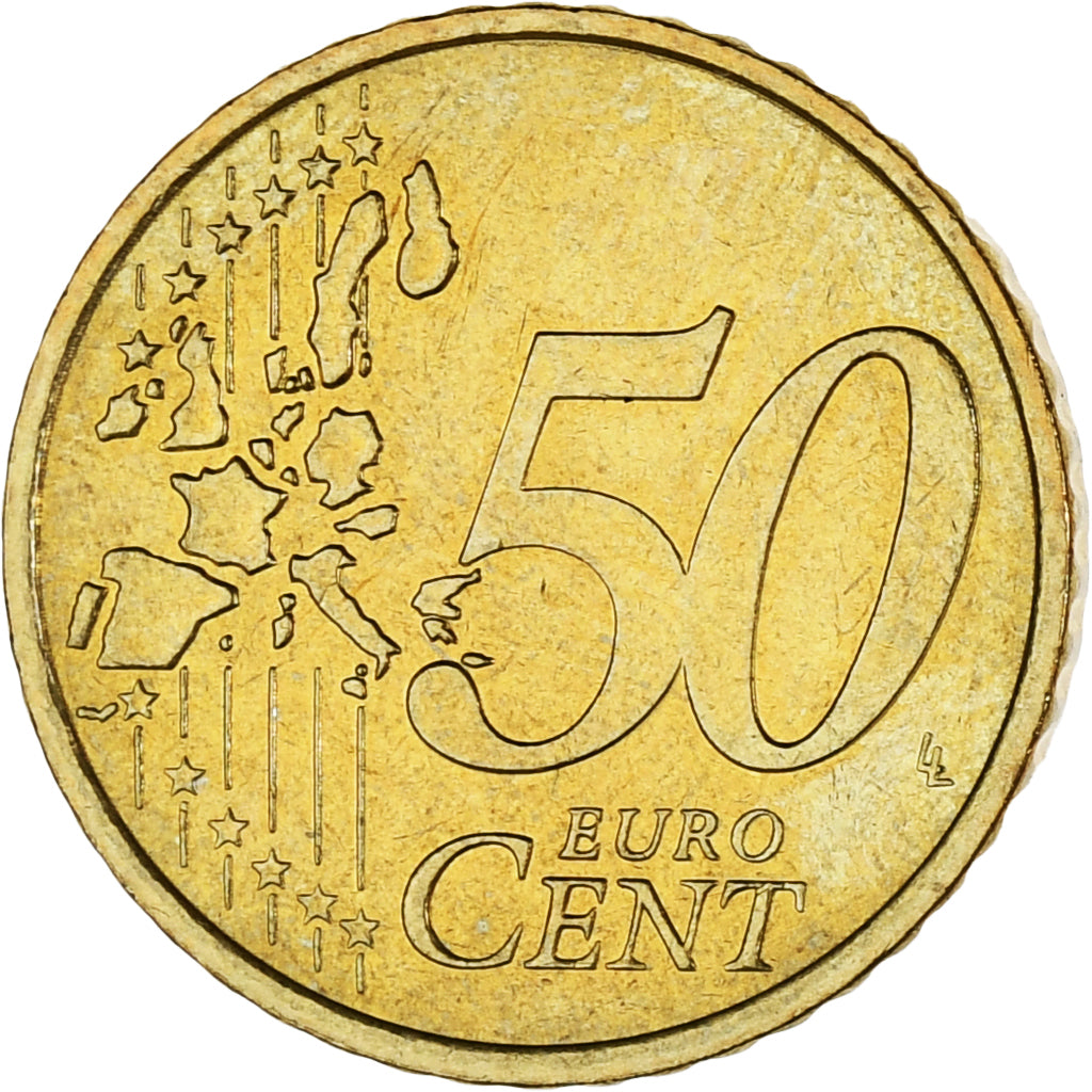 Mónaco, Rainier III, 50 Euro Cent, 2001, Paris, MS(63), Latão, KM:172