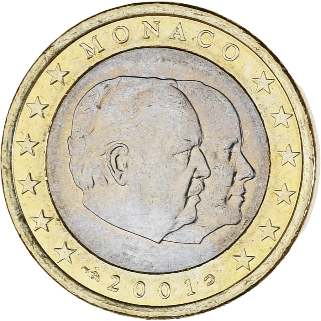 Mónaco, Rainier III, Euro, 2001, Paris, SC, Bimetálico, KM:173