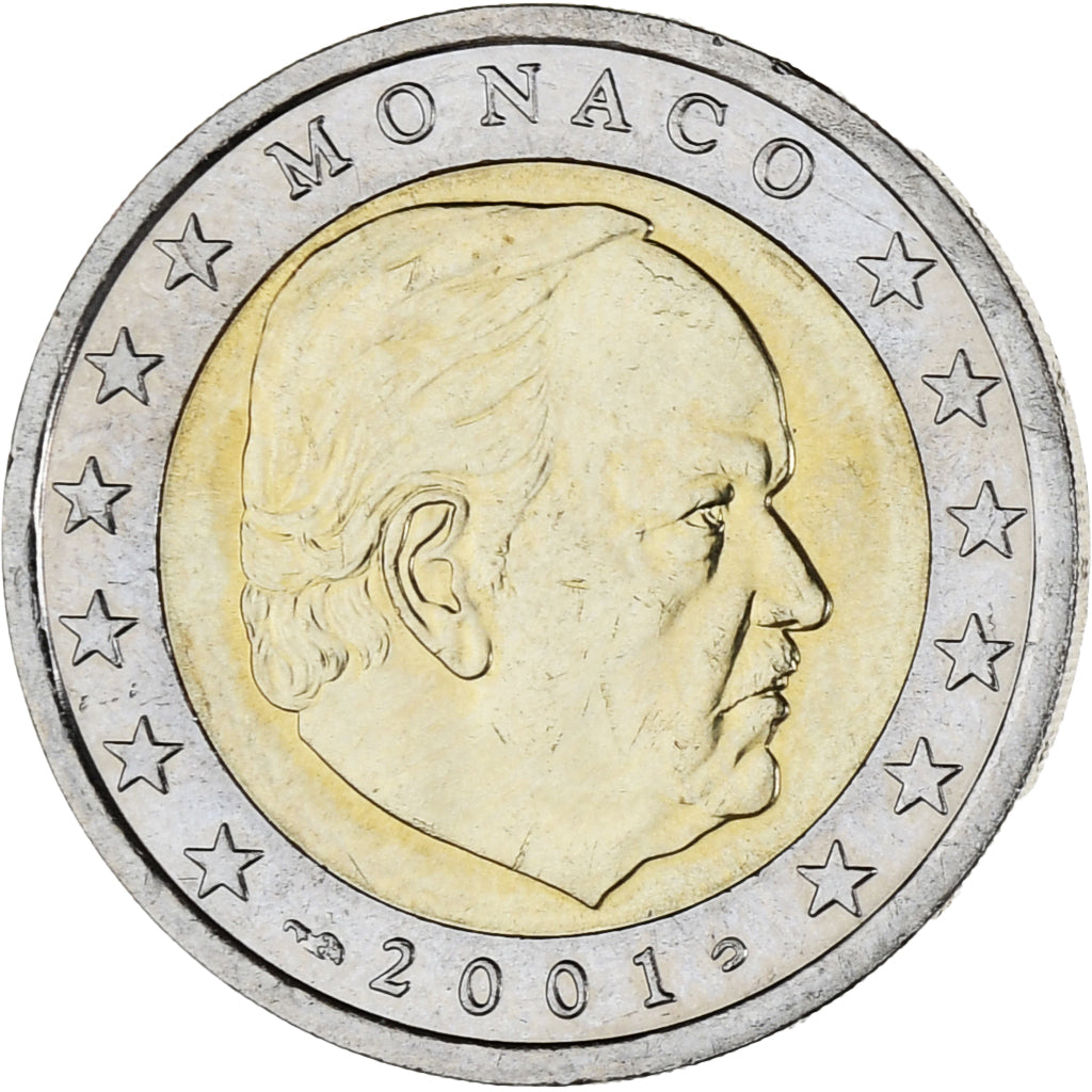 Monaco, Rainier III, 2 Euro, 2001, Paris, MS(63), Bi-Metallic, KM:174