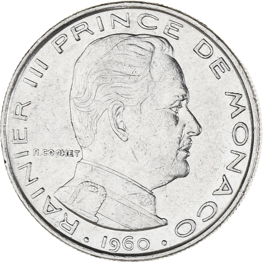 Münze, Monaco, Rainier III, Franc, 1960, VZ, Nickel, KM:140