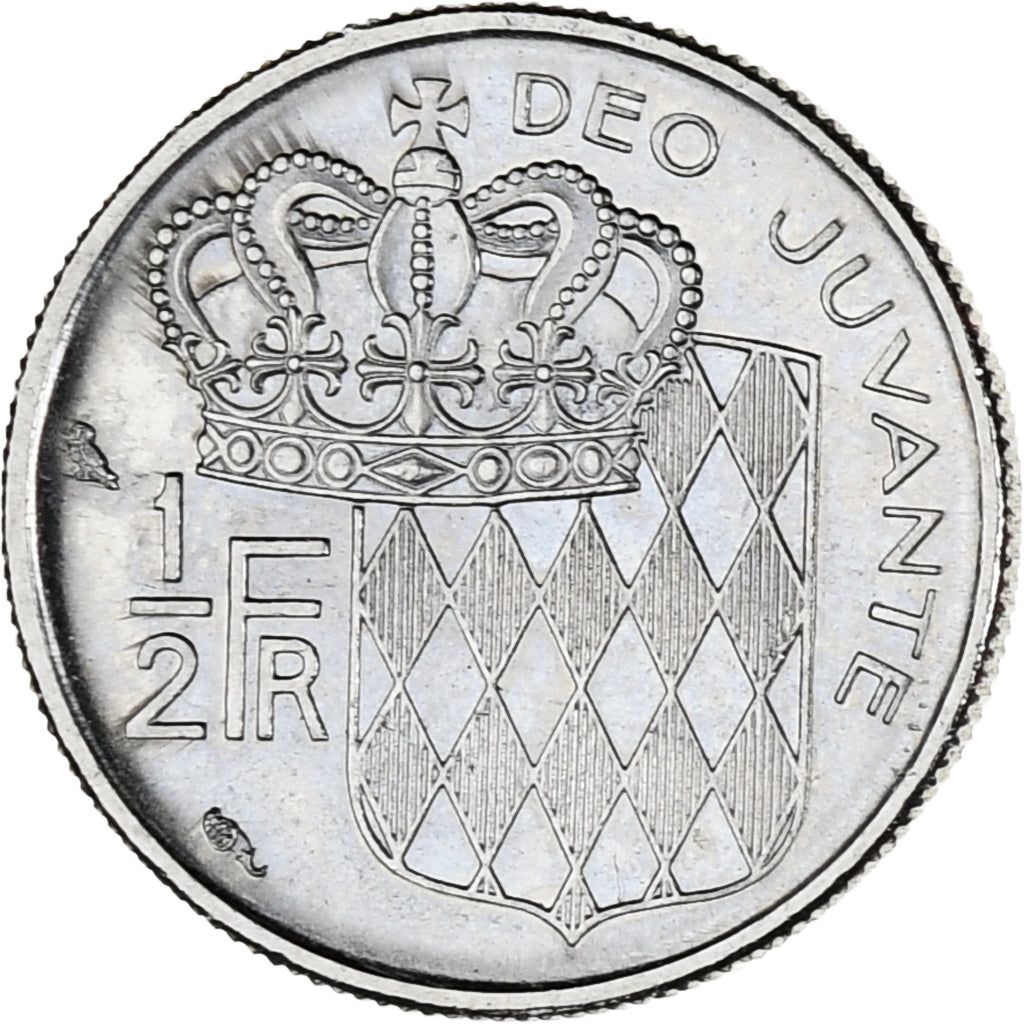 Münze, Monaco, Rainier III, 1/2 Franc, 1965, VZ, Nickel, KM:145