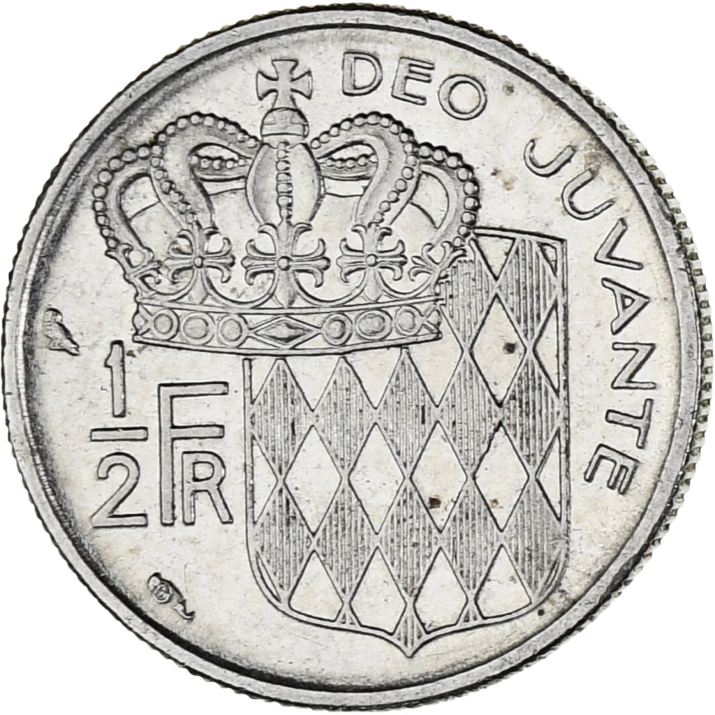 Moneta, Monaco, Rainier III, 1/2 Franc, 1965, AU(55-58), Nikiel, KM:145