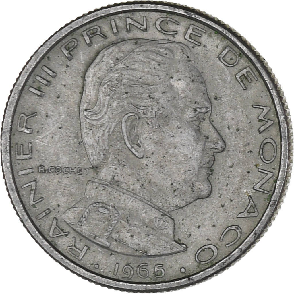 Monnaie, Monaco, Rainier III, 1/2 Franc, 1965, TTB, Nickel, KM:145