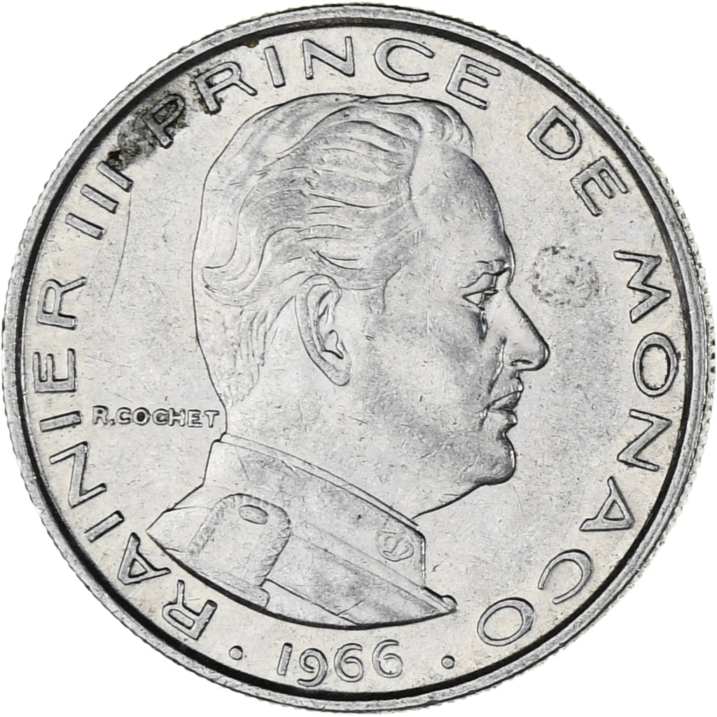 Münze, Monaco, Rainier III, Franc, 1966, VZ, Nickel, KM:140, Gadoury:MC 150