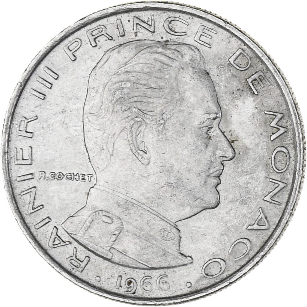 Münze, Monaco, Rainier III, Franc, 1966, VZ, Nickel, KM:140, Gadoury:MC 150