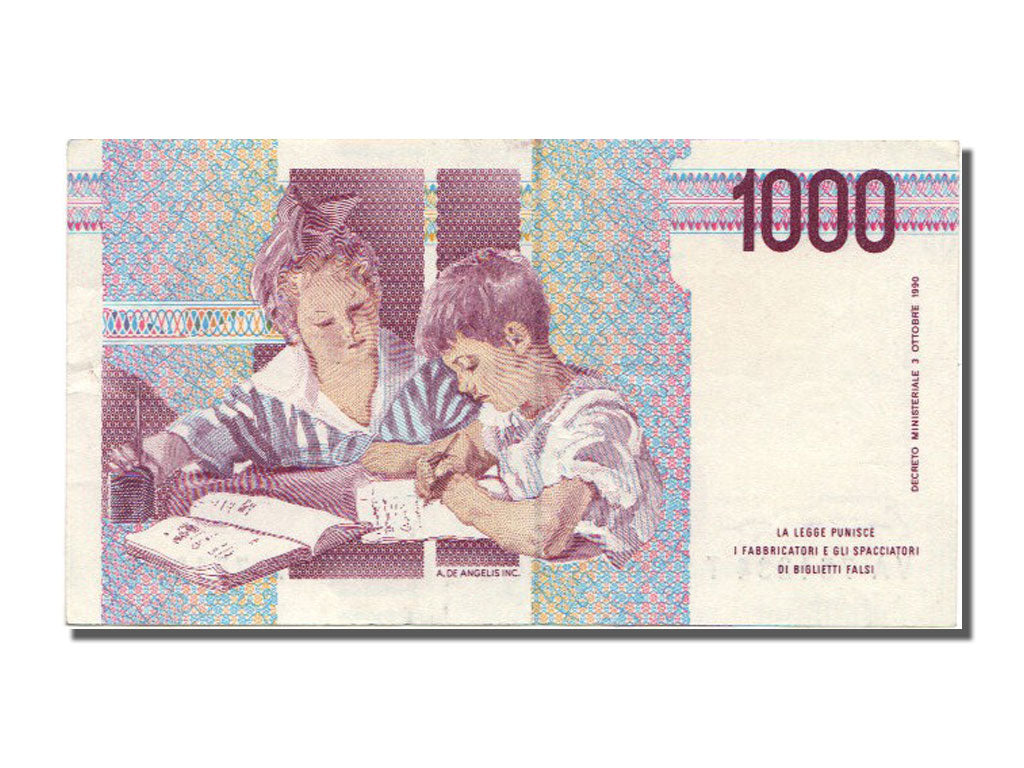 Italy, 1000 Lire, 1990, KM #114a, 1990-10-30, UNC(63), VA