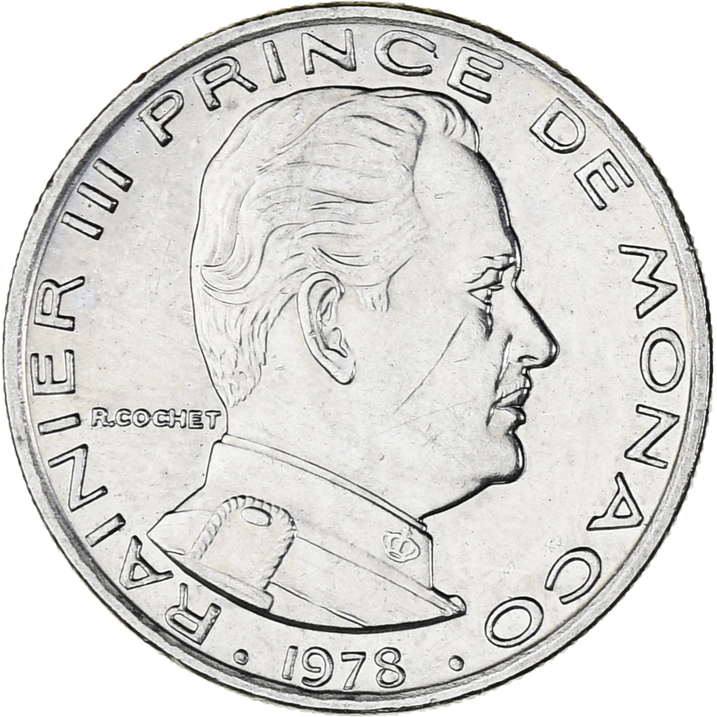 Moneta, Monaco, Rainier III, Franc, 1978, AU(55-58), Nikiel, KM:140, Gadoury:MC