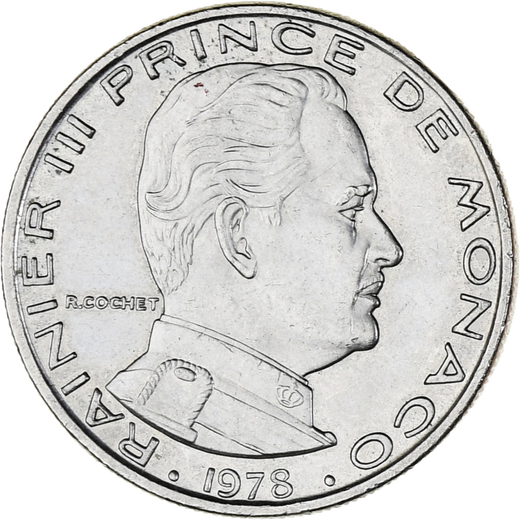 Moneta, Monaco, Rainier III, Franc, 1978, AU(55-58), Nikiel, KM:140, Gadoury:MC