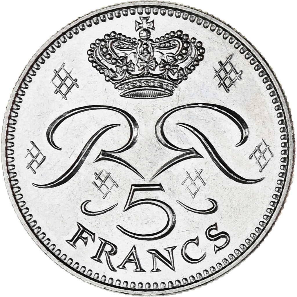 Moneta, Monaco, Rainier III, 5 Francs, 1971, AU(55-58), Miedź-Nikiel, KM:150