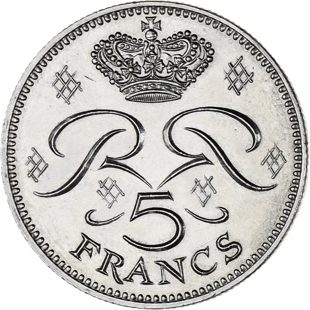 Moneta, Monaco, Rainier III, 5 Francs, 1971, AU(55-58), Miedź-Nikiel, KM:150