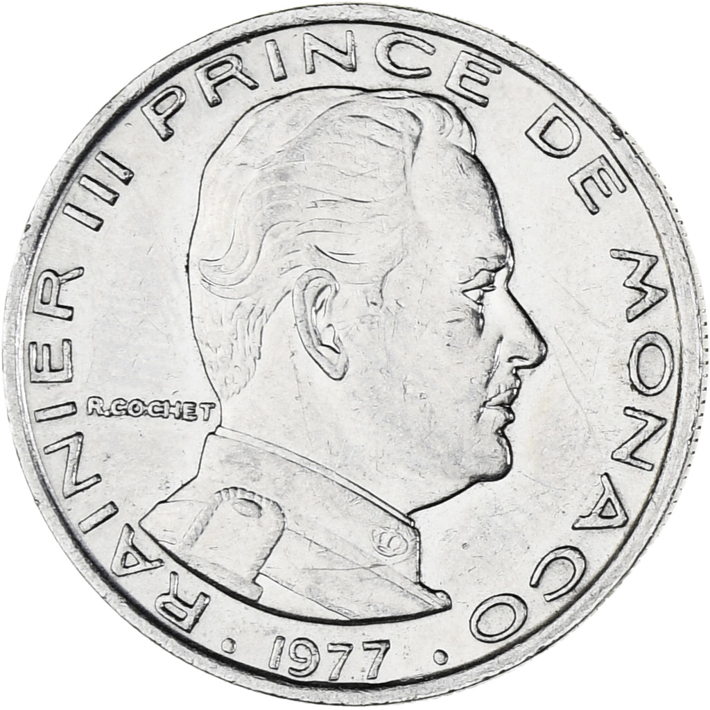 Münze, Monaco, Rainier III, Franc, 1977, VZ, Nickel, KM:140, Gadoury:MC 150