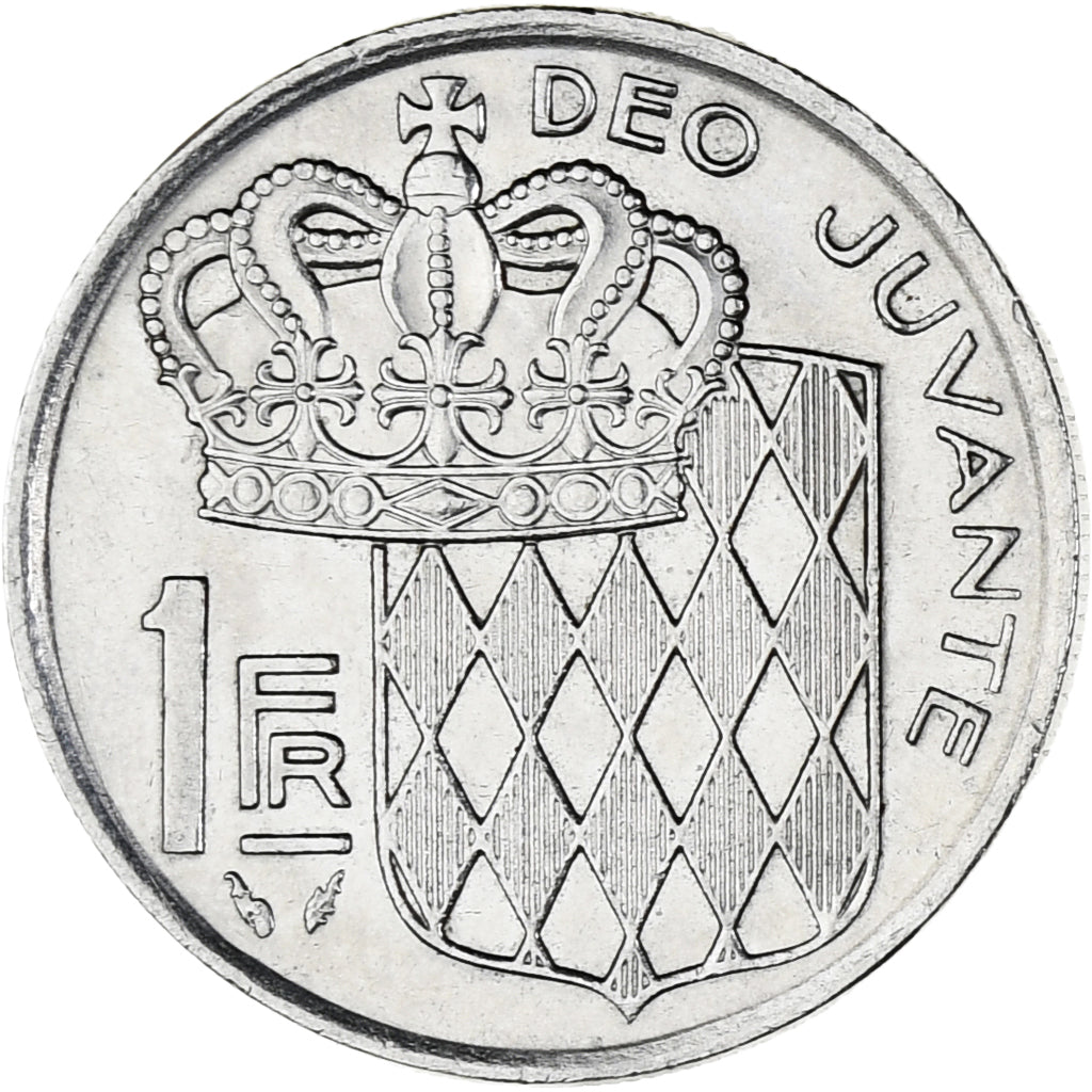 Moneta, Monaco, Rainier III, Franc, 1977, AU(55-58), Nikiel, KM:140, Gadoury:MC
