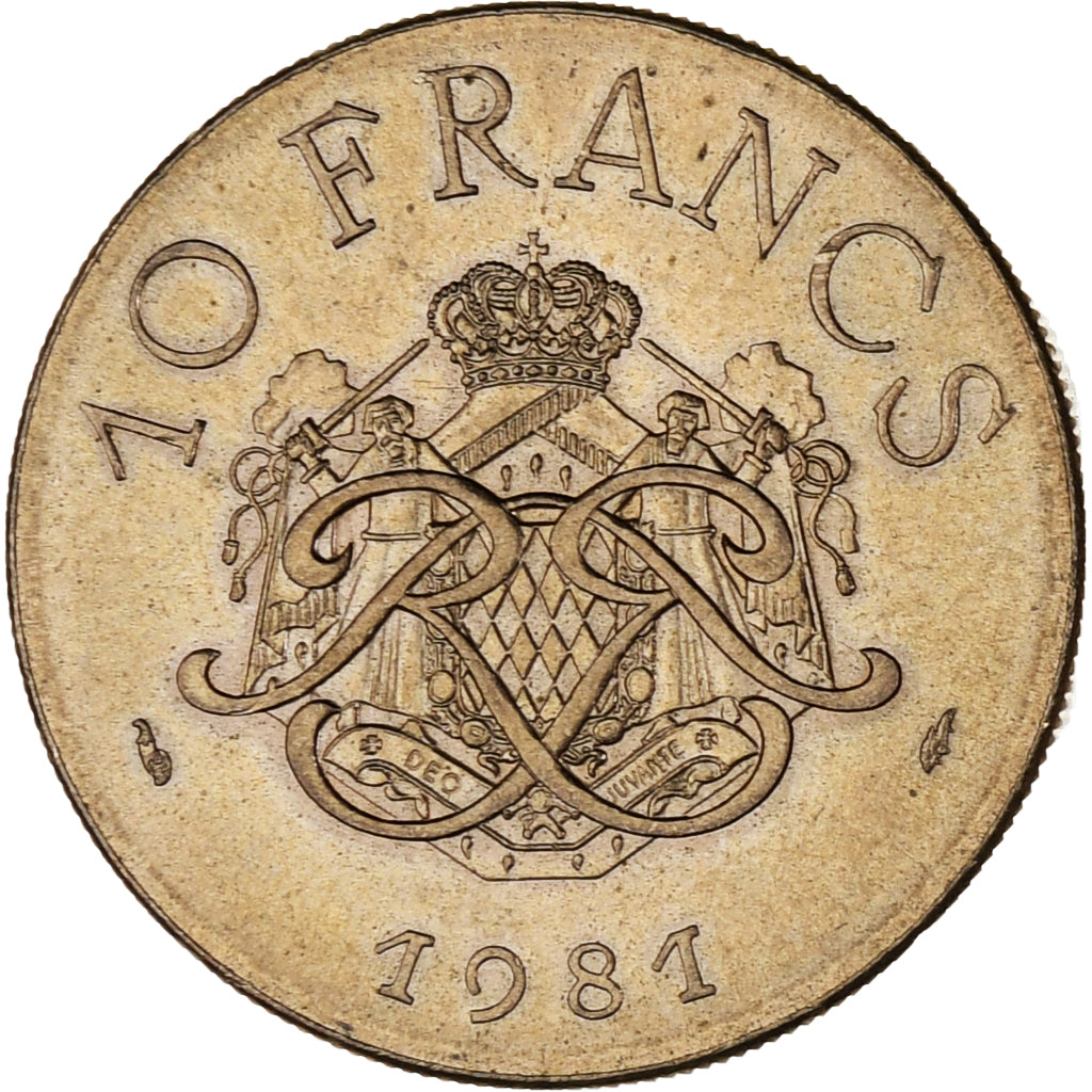 Münze, Monaco, Rainier III, 10 Francs, 1981, VZ, Copper-Nickel-Aluminum