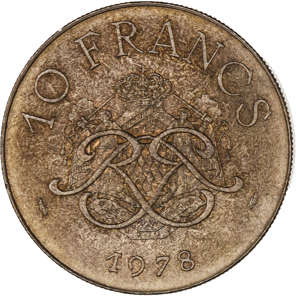 Münze, Monaco, Rainier III, 10 Francs, 1978, VZ, Copper-Nickel-Aluminum