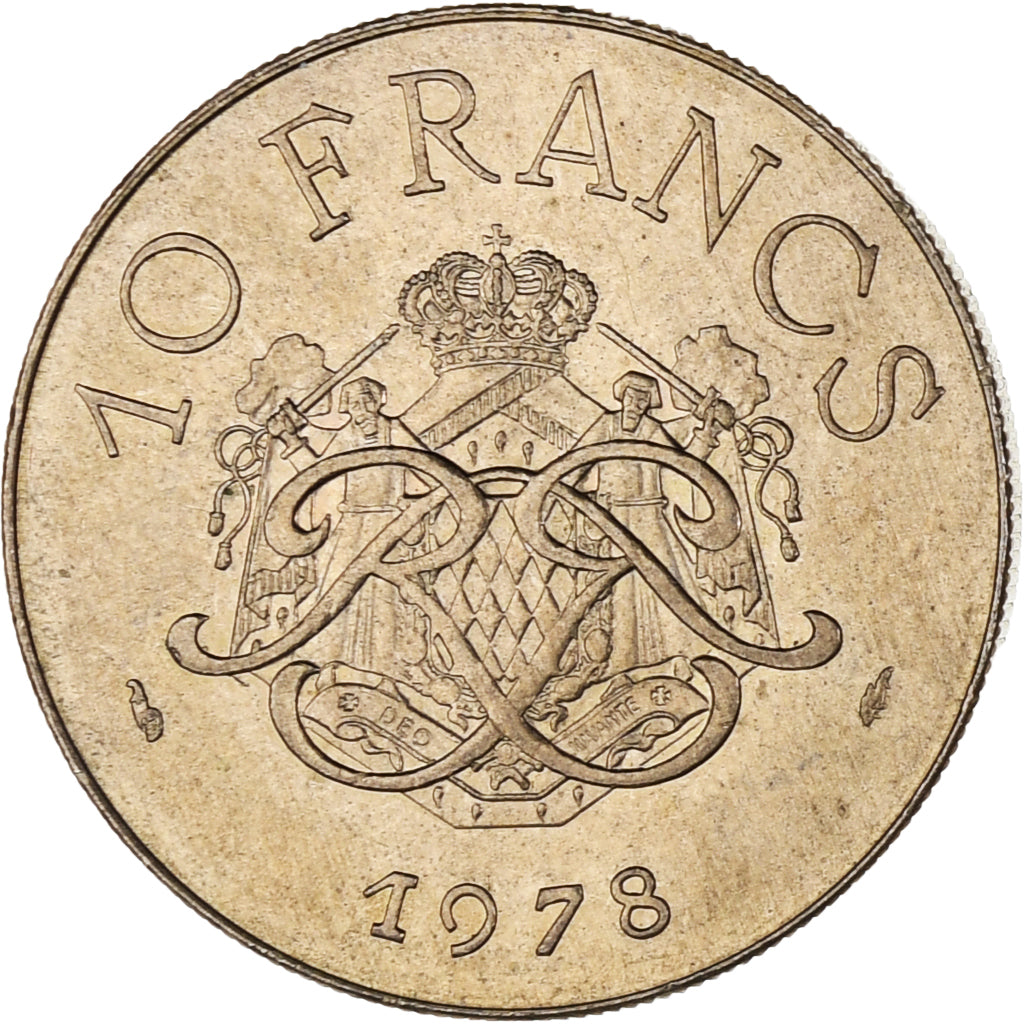 Coin, Monaco, Rainier III, 10 Francs, 1978, AU(55-58), Copper-Nickel-Aluminum