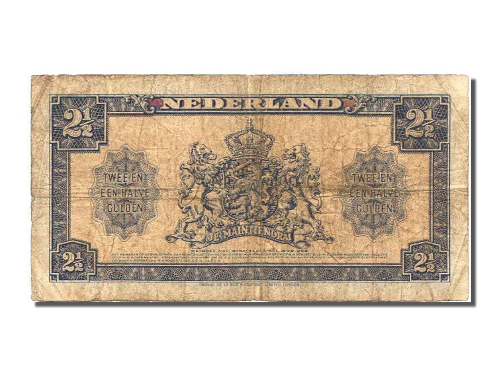 Netherlands, 2 1/2 Gulden, 1943, KM #65a, VF(20-25), AH