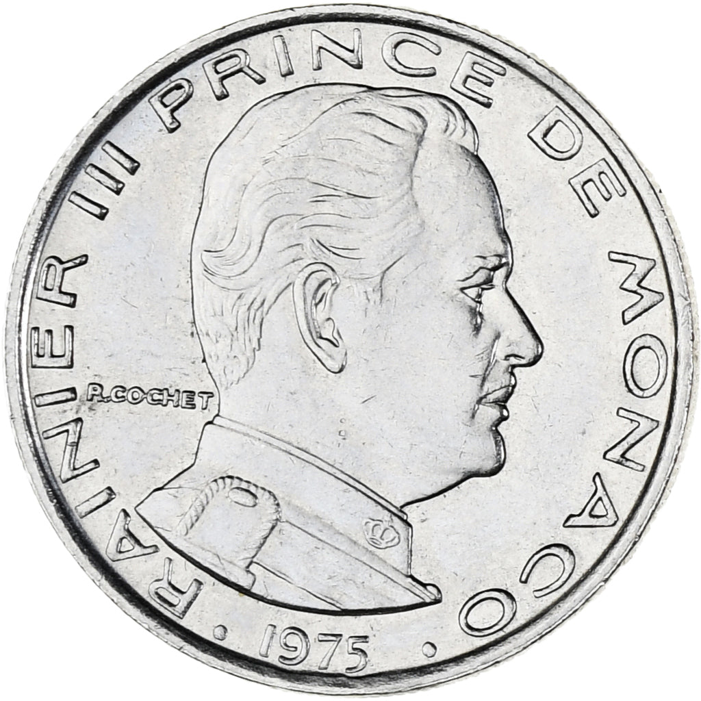 Münze, Monaco, Rainier III, Franc, 1975, VZ, Nickel, KM:140, Gadoury:MC 150