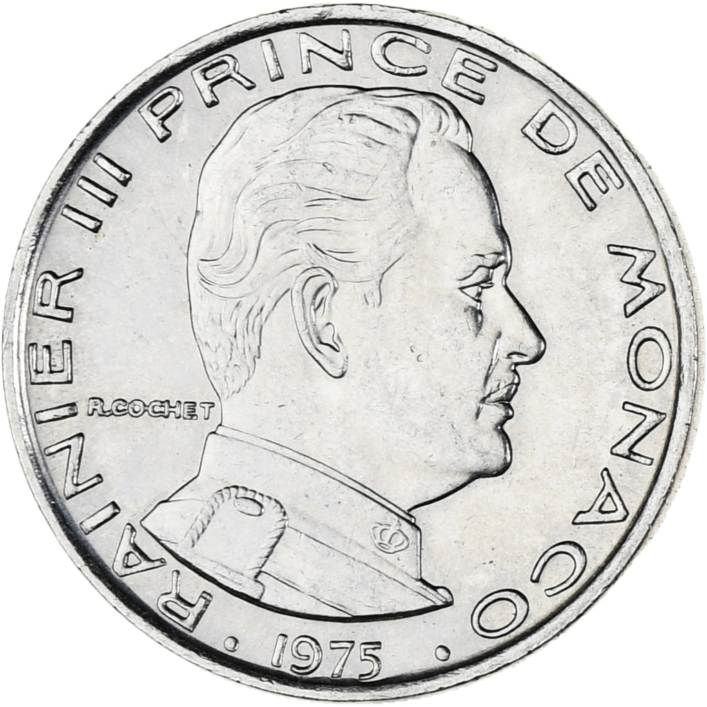 Münze, Monaco, Rainier III, Franc, 1975, VZ, Nickel, KM:140, Gadoury:MC 150