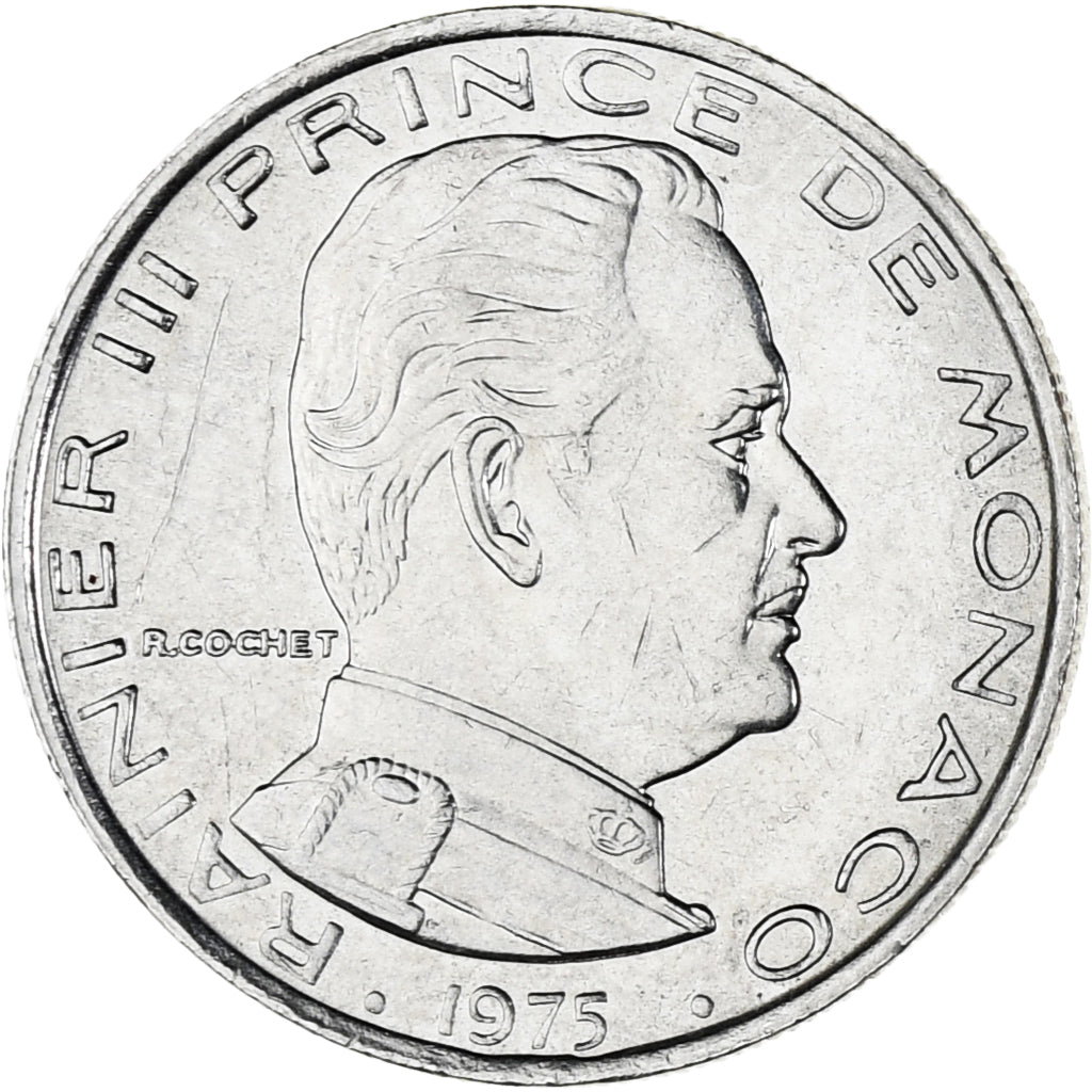 Münze, Monaco, Rainier III, Franc, 1975, VZ, Nickel, KM:140, Gadoury:MC 150