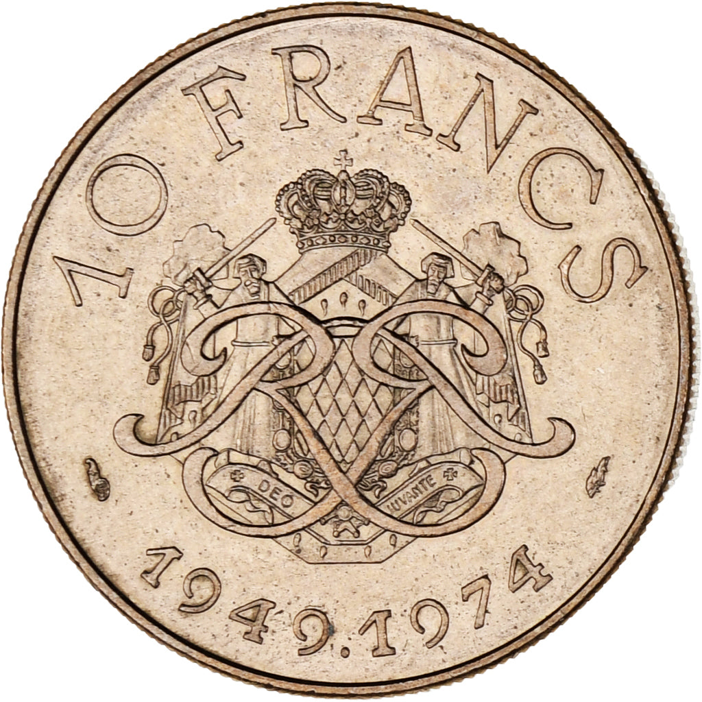 Coin, Monaco, Rainier III, 10 Francs, 1974, AU(55-58), Copper-Nickel-Aluminum
